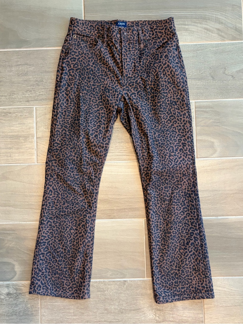 J. Crew Brown & Black Leopard-Print Jeans